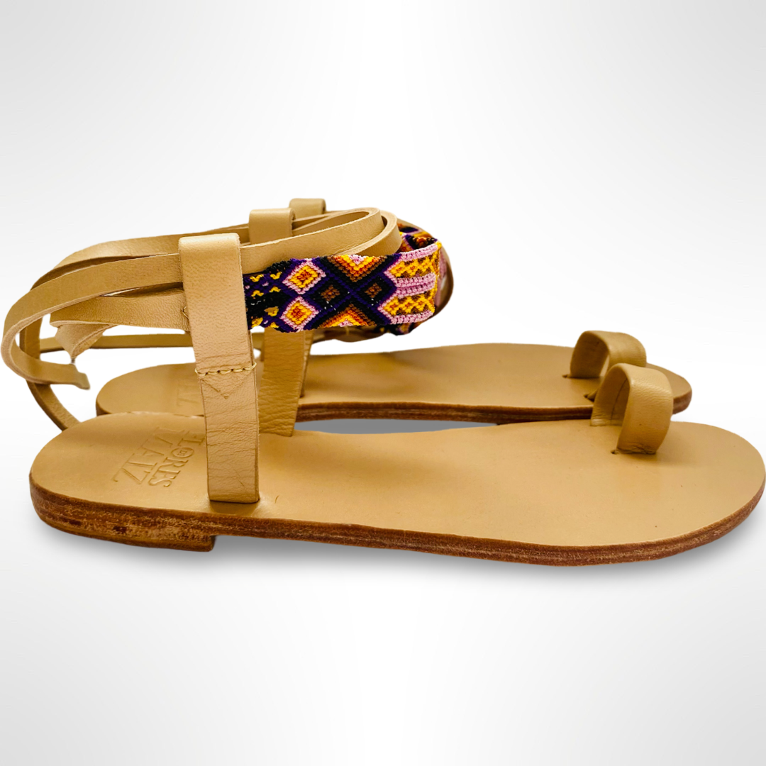 SANDALIA TZOTZIL - Natural | Morado/Lila