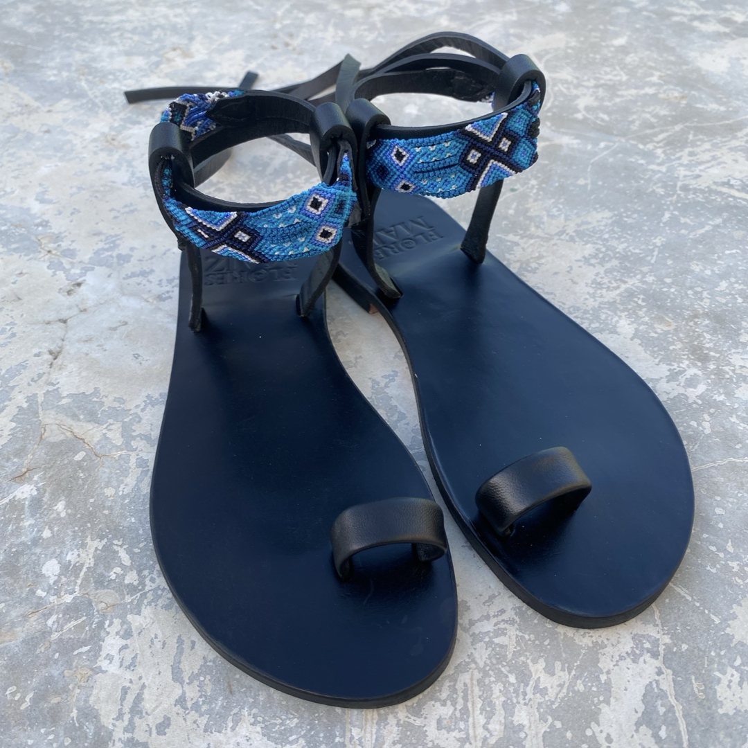 SANDALIA TZOTZIL - Negra | Azul/Azul
